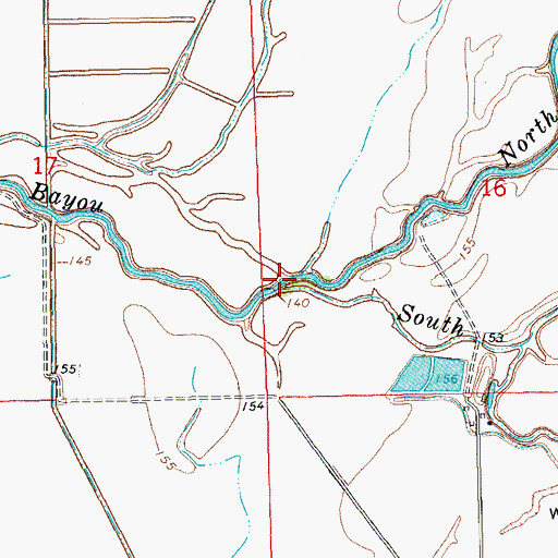 Topographic Map of South Fork Bee Bayou, AR