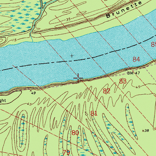 Topographic Map of Iowa Point Revetment, LA