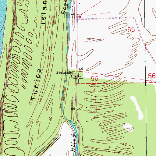 Topographic Map of Jerusalem School (historical), LA