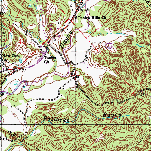 Topographic Map of Little Star Church (historical), LA