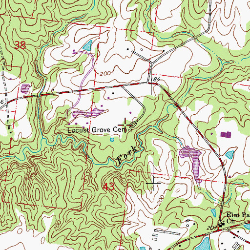 Topographic Map of Locust Grove State Historic Site, LA