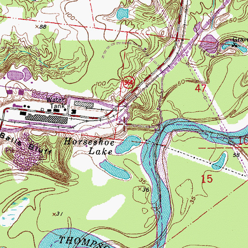 Topographic Map of Mannheim (historical), LA