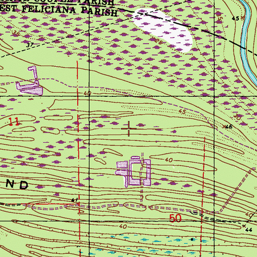 Topographic Map of Raccourci Island Gas Field, LA