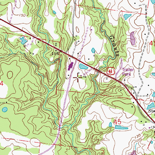 Topographic Map of Troy Plantation, LA