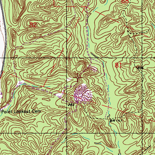 Topographic Map of Tunica Hills, LA