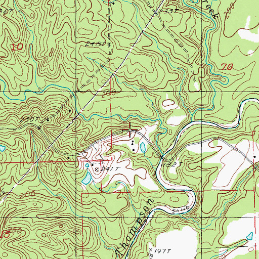 Topographic Map of Wayside (historical), LA