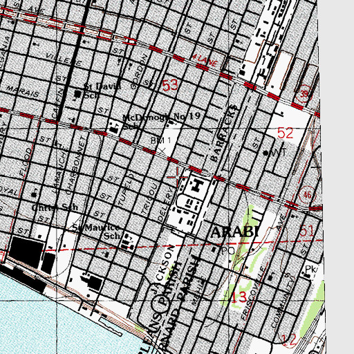 Topographic Map of Holy Bible Baptist Church, LA