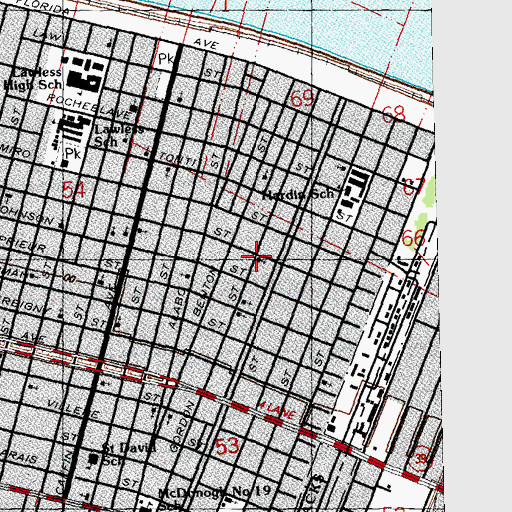 Topographic Map of New Saint Matthew Baptist Church, LA