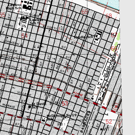 Topographic Map of New Testament Baptist Church, LA