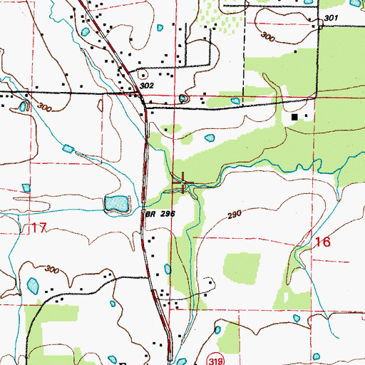 Topographic Map of South Fork Cypress Bayou, AR