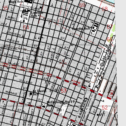 Topographic Map of Second Rose of Sharon Missionary Baptist Church, LA