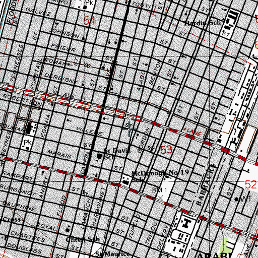 Topographic Map of Central Missionary Baptist Church, LA