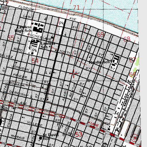 Topographic Map of True Vine Spiritual Prayer Temple, LA