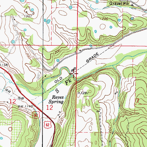 Topographic Map of South Fork Dry Creek, AR