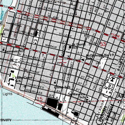Topographic Map of Ephesus Junior Academy, LA