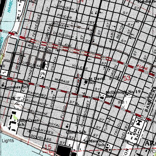 Topographic Map of Queen Esther Divine Spiritual Temple of Christ, LA