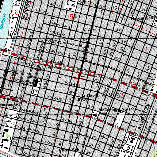 Topographic Map of Bethel African Methodist Episcopal Church, LA