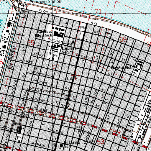 Topographic Map of Mercy Seat Baptist Church, LA