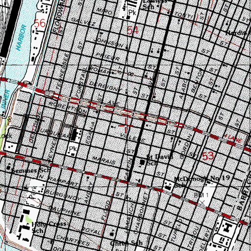 Topographic Map of Third Church of God in Christ, LA