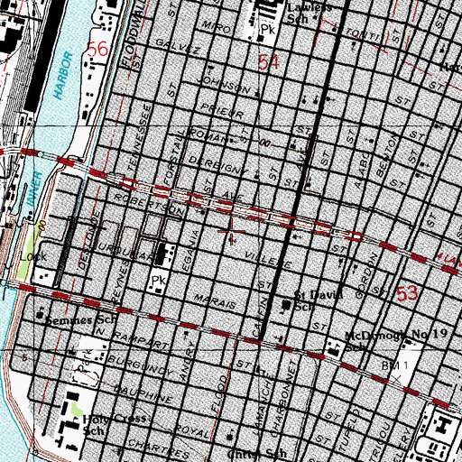 Topographic Map of Greater Beulah Land Baptist Church, LA