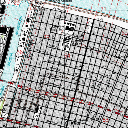 Topographic Map of Fairview Missionary Baptist Church, LA