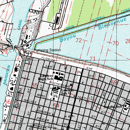 Topographic Map of King Solomon Missionary Baptist Church, LA