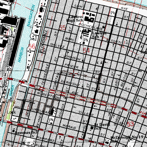 Topographic Map of Free Mission Baptist Church, LA