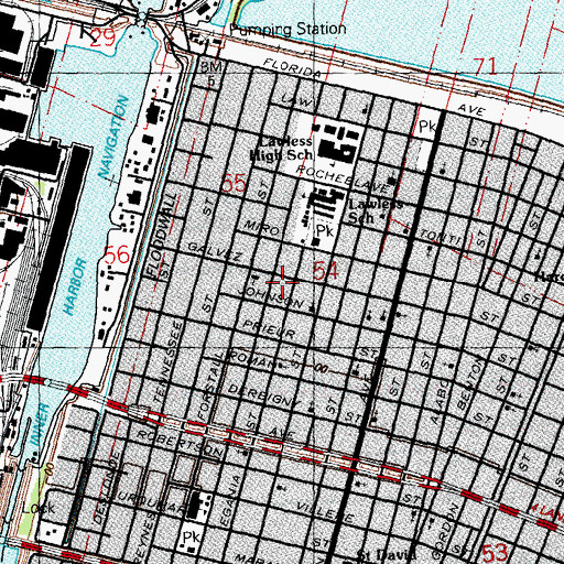 Topographic Map of Delivery Center Church, LA