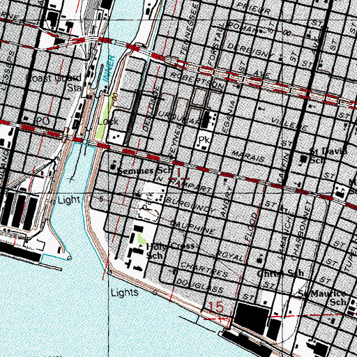 Topographic Map of Saint Paul Church of God in Christ, LA
