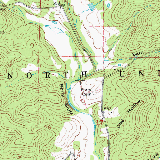 Topographic Map of South Fork Martins Creek, AR
