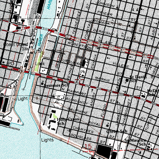 Topographic Map of Upper Room Apostolic Church, LA