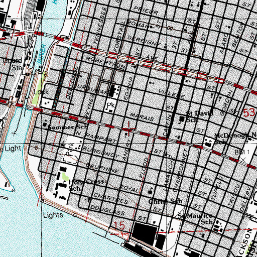 Topographic Map of Cathedral of Blessings Church, LA