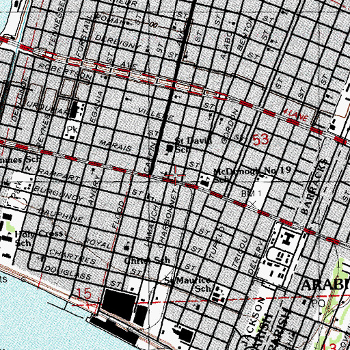 Topographic Map of Kingdom Hall of Jehovahs Witnesses, LA