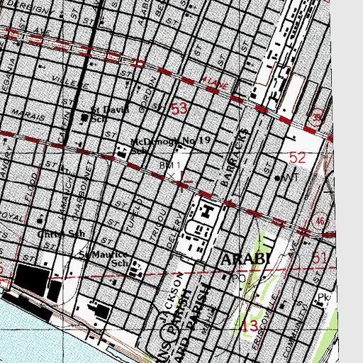 Topographic Map of Tabernacle of Prayer, LA