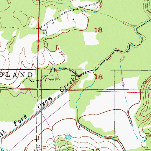 Topographic Map of South Fork Ozan Creek, AR
