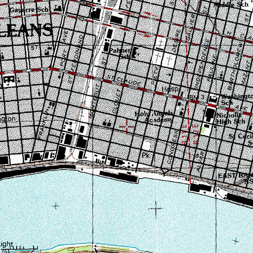 Topographic Map of Grace Fellowship Church, LA