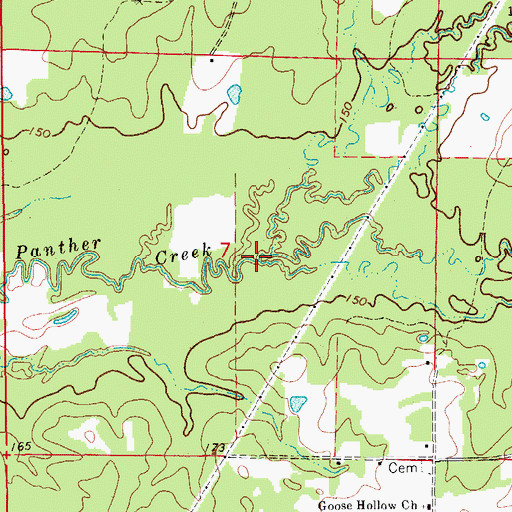 Topographic Map of South Fork Panther Creek, AR