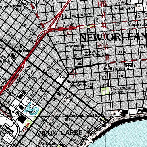 Topographic Map of Triumph Baptist Church, LA