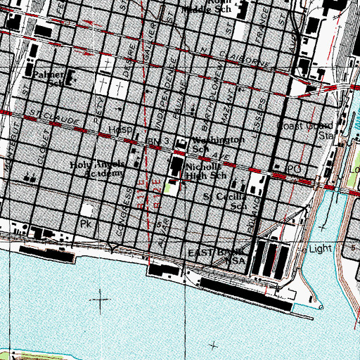 Topographic Map of Grace Baptist Church, LA