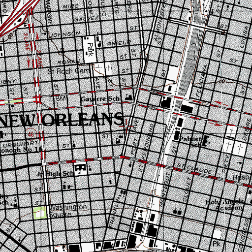 Topographic Map of Abiding Faith Temple, LA