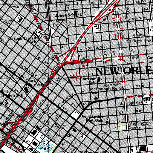 Topographic Map of Holy Aid and Comfort Spiritual Mission, LA
