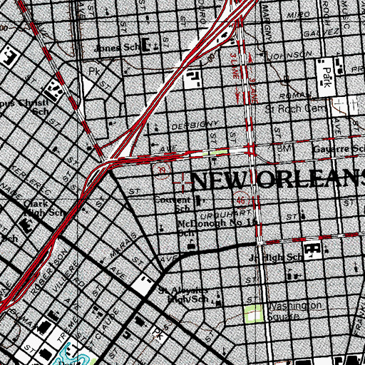 Topographic Map of Galatia Baptist Church, LA