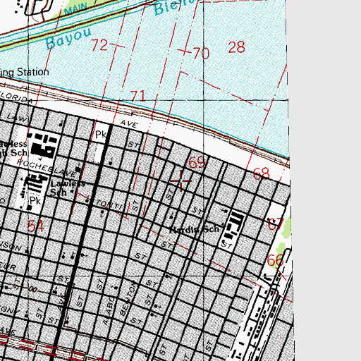Topographic Map of Church of Lord Jesus Christ in Creation, LA