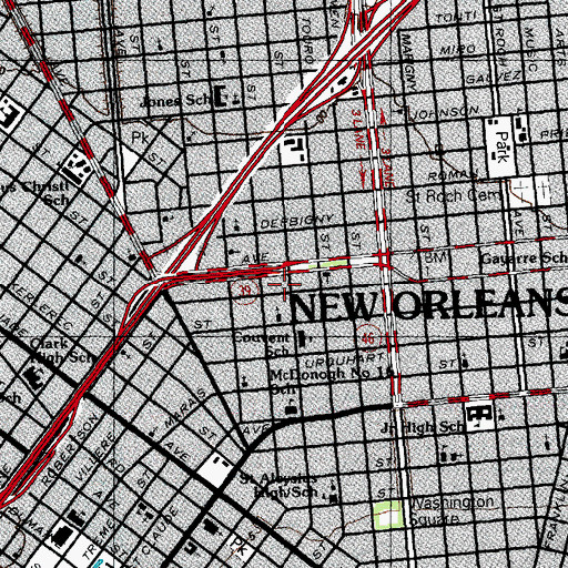 Topographic Map of Genesis Missionary Baptist Church, LA