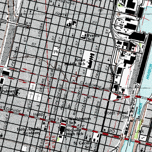 Topographic Map of New Salem Missionary Baptist Church, LA