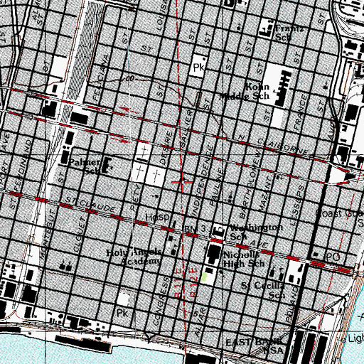 Topographic Map of Deliverance Tabernacle, LA
