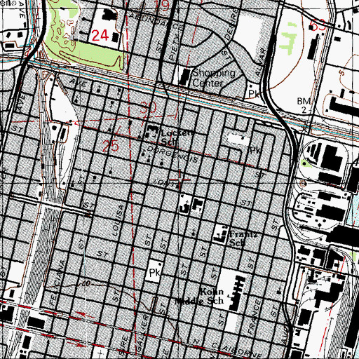 Topographic Map of Mount Zion Church of God in Christ, LA
