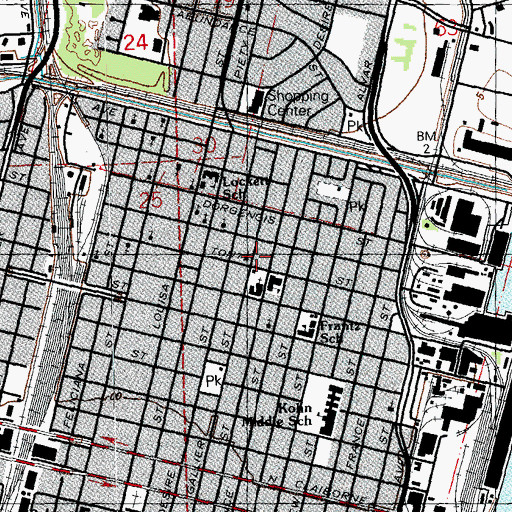 Topographic Map of Saint Mary the Angels Convent, LA