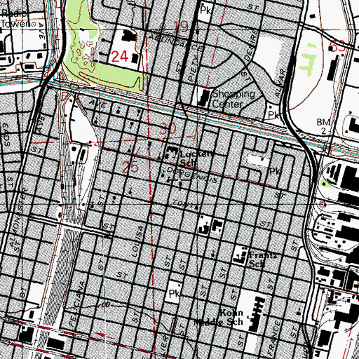 Topographic Map of Mount Calvary Baptist Church, LA