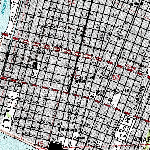 Topographic Map of Light of Jesus Church of God in Christ, LA